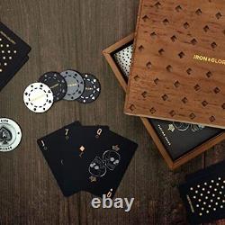 Iron & Glory Poker Set Luxury Poker Chips & Poker Cards Set With Wooden