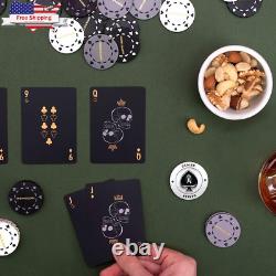 Iron & Glory Poker Set Luxury Poker Chips & Poker Cards Set with Wooden Case