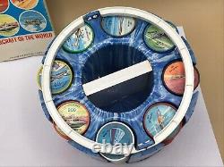 JELLO 1961 Blue Picture Wheel 200 Poker Chips Carousel Complete Aircraft set