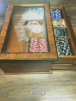 Jack Daniels Clay Poker Chip Set and Glass Display Case