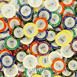 KAILE Clay Poker Chips Set Heavy Duty 14 Gram Chips Texas Holdem Cards Game Blac