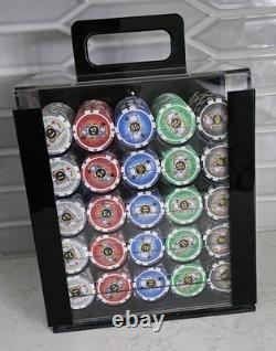 KING's CASINO POKER CHIP Set & Acrylic Carry Case $1 $1000 Denom