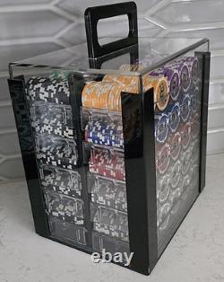 KING's CASINO POKER CHIP Set & Acrylic Carry Case $1 $1000 Denom