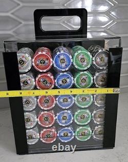 KING's CASINO POKER CHIP Set & Acrylic Carry Case $1 $1000 Denom