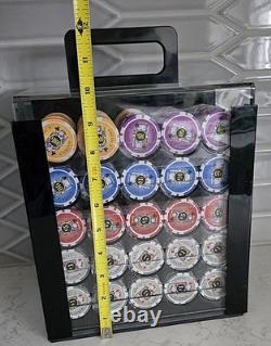 KING's CASINO POKER CHIP Set & Acrylic Carry Case $1 $1000 Denom