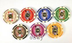 KING's CASINO POKER CHIP Set & Acrylic Carry Case $1 $1000 Denom