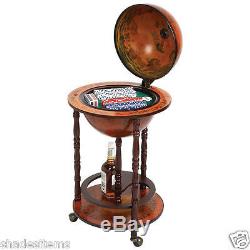 Kassel 17-1/2 Diameter Globe with 208pc Poker Set & Liquor Storage Copag Cards