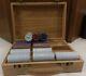 Knob Creek Wooden Poker Set Case with 300 Poker Chips and 2 Packs of Cards