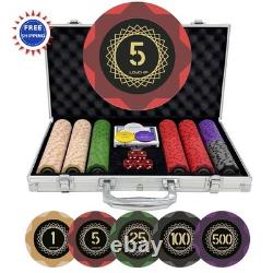 LOYCHIP Casino Grade Clay Poker Chip Set 300pcs 14g Numbered Clay Chips