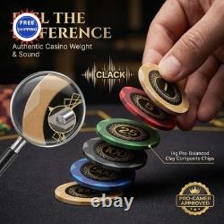 LOYCHIP Casino Grade Clay Poker Chip Set 300pcs 14g Numbered Clay Chips