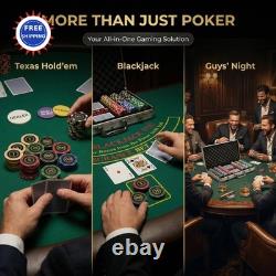 LOYCHIP Casino Grade Clay Poker Chip Set 300pcs 14g Numbered Clay Chips