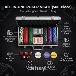 LOYCHIP Clay Poker Chip Set with 1.5 inches, 500 Chips With Numbers