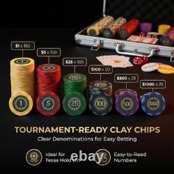 LOYCHIP Clay Poker Chip Set with 1.5 inches, 500 Chips With Numbers