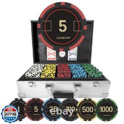 LOYCHIP Poker Set with Numbered Chips 1000-pcs for Card Board Game, 11.5g Wei