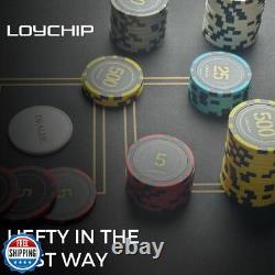LOYCHIP Poker Set with Numbered Chips 1000-pcs for Card Board Game, 11.5g Wei