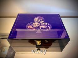 LUXURY POKER CHIP SET 300 Piece White Blue Red Green Black HARDWOOD CASE VINTAGE