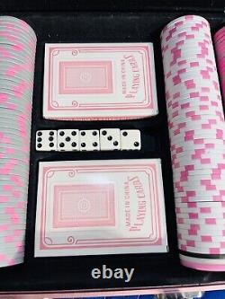 Ladies Pink Poker Set + Baby Pink Metal Case, 300 Chips, 2 Packs Of Cards