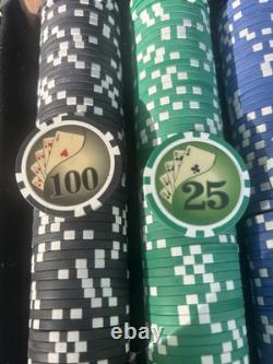 Large Set Of Yin Yang Poker Chips 11.5 Grams With Dice And Cards Locking Case