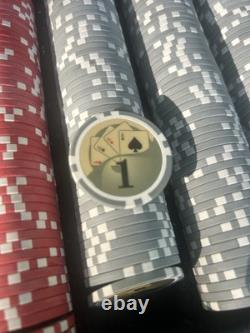 Large Set Of Yin Yang Poker Chips 11.5 Grams With Dice And Cards Locking Case