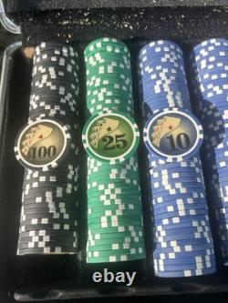 Large Set Of Yin Yang Poker Chips 11.5 Grams With Dice And Cards Locking Case