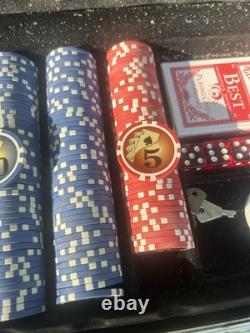 Large Set Of Yin Yang Poker Chips 11.5 Grams With Dice And Cards Locking Case
