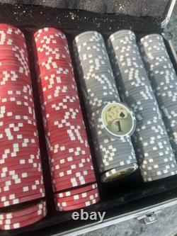 Large Set Of Yin Yang Poker Chips 11.5 Grams With Dice And Cards Locking Case
