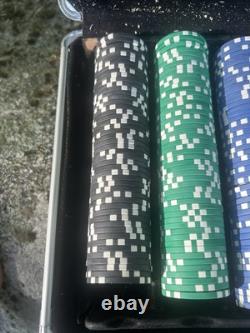 Large Set Of Yin Yang Poker Chips 11.5 Grams With Dice And Cards Locking Case