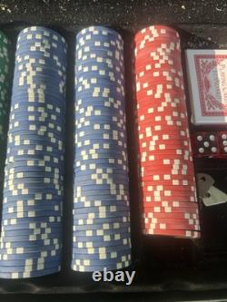 Large Set Of Yin Yang Poker Chips 11.5 Grams With Dice And Cards Locking Case