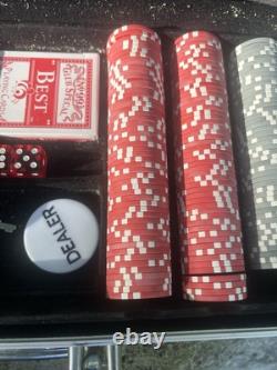 Large Set Of Yin Yang Poker Chips 11.5 Grams With Dice And Cards Locking Case