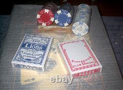 Las Vegas Sign Hi-Gloss Wood Box Poker Chip Set, 300 Ct. (New in Box withTags)