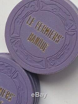 Le Fermiers Banque Poker chips Set VTG Casino Quality Mermaid Border 396 Chip