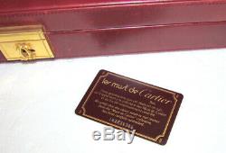 Le Must De Cartier Paris Vintage Set Casino Poker Chips Burgundy Leather Case