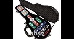 Limited Edition Hard Rock Cafe Poker Set In Leather Guitar Case