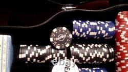 Limited Edition Hard Rock Cafe Poker Set In Leather Guitar Case