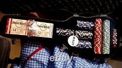 Limited Edition Hard Rock Cafe Poker Set In Leather Guitar Case