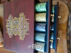 Limited Edition Luxury Iron Clays casino poker chip set 400 chips and wooden box