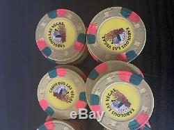 Lot Of 100 Fabulous Las Vegas Poker Paulson Poker Chips $1000 Home Game RARE