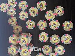 Lot Of 100 Fabulous Las Vegas Poker Paulson Poker Chips $1000 Home Game RARE