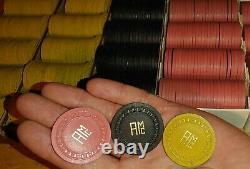 Lot of 490 Vintage RARE AMC POKER CHIP Set possibly Illegal gambling Chips