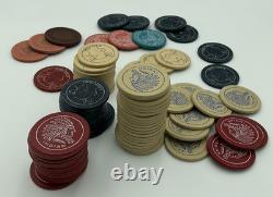 Lot of Vintage Poker Chips Steer Head. Indian Chief, Eagle, and custom monogram