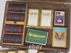 Lowe Horse & Jockey Clay Poker Chips Set 310 total in Case w Playing Card Decks