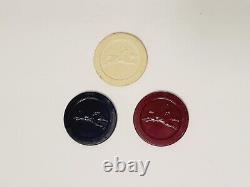 Lowe Horse & Jockey Clay Poker Chips Set 310 total in Case w Playing Card Decks