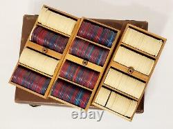 Lowe Horse & Jockey Clay Poker Chips Set 310 total in Case w Playing Card Decks