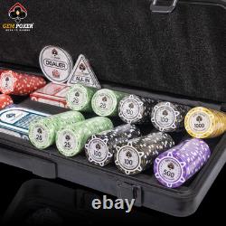 Luna 14 Gram Clay Poker Chips Set for Texas Hold'Em, 500PCS Numbered Chips, Feat