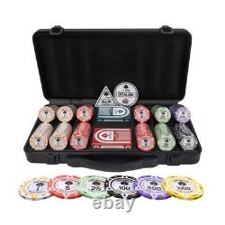 Luna 14 Gram Clay Poker Chips Set for Texas Hold'em, 300PCS Numbered Chips, F