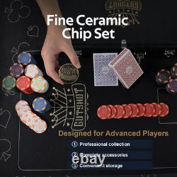 Luxury Ceramic Poker Chips Set with Case for Texas Hold'Em & Card Games