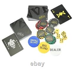 Luxury Invicta 500 Poker Chips Set With Cards Dice NEW Texas Hold'em