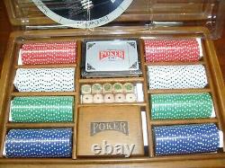 M. Louis Acc. Professional Poker Chip & Card Set Wood Case