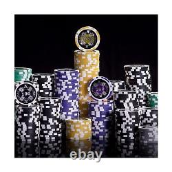 MBGBrybelly Ace Casino Poker Chip Set in Acrylic Carry Case Holo Inlay Heav