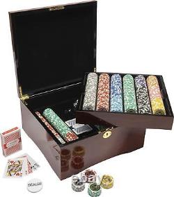 MBGBrybelly Ultimate Poker Chip Set in Deluxe Wood Carry Case Holo Inlay Poker